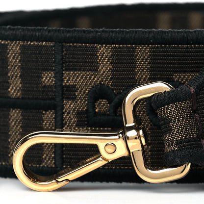 Fendi Fabric Jacquard FF 1974 Logo Threaded Edge Strap You Tobacco Moro Black 3 of 6