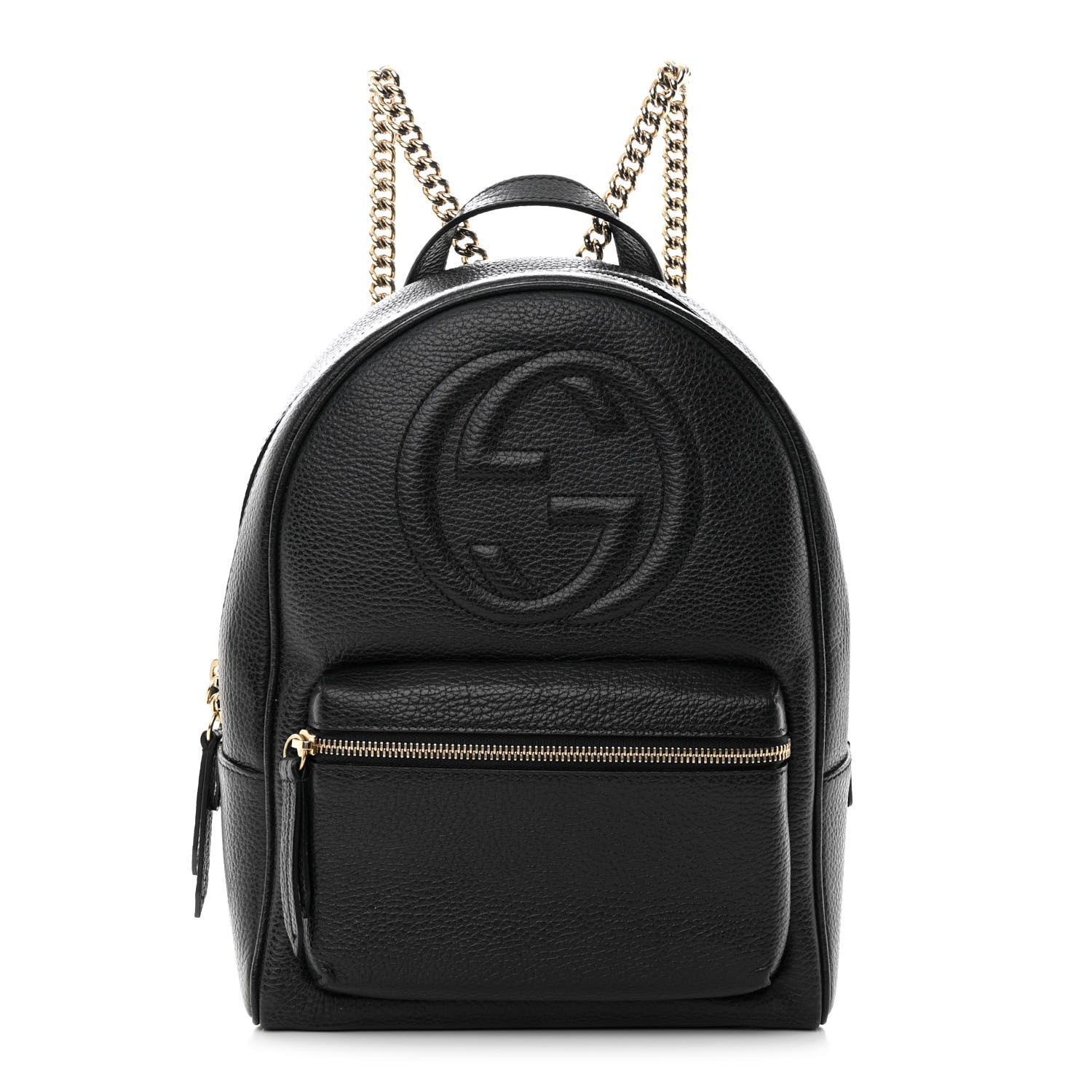Gucci Pebbled Calfskin Soho Chain Backpack Black 1 of 14