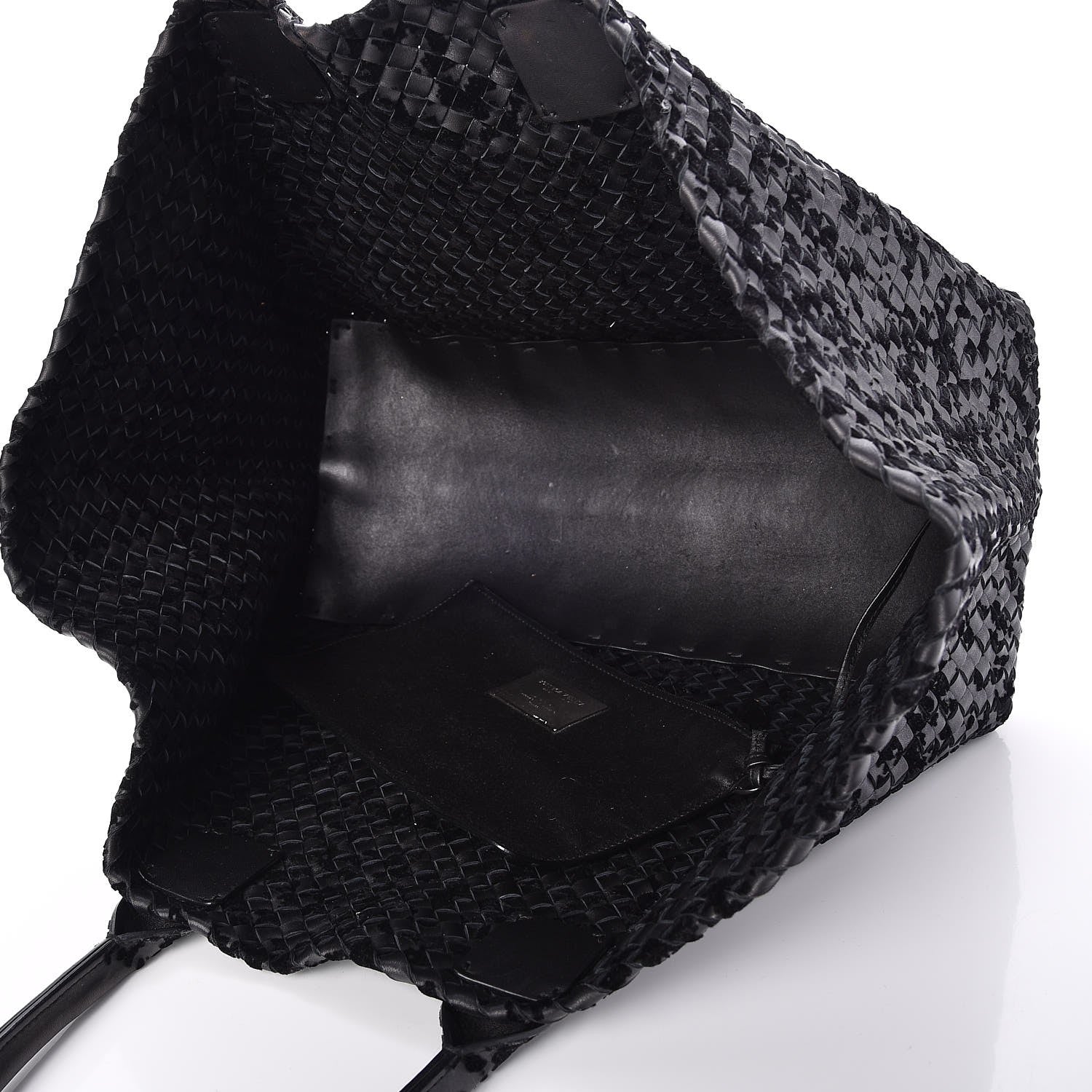 Bottega Veneta Nappa Velours Intrecciato Large Cabat Black 6 of 7