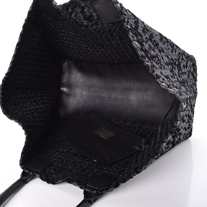 Bottega Veneta Nappa Velours Intrecciato Large Cabat Black 6 of 7