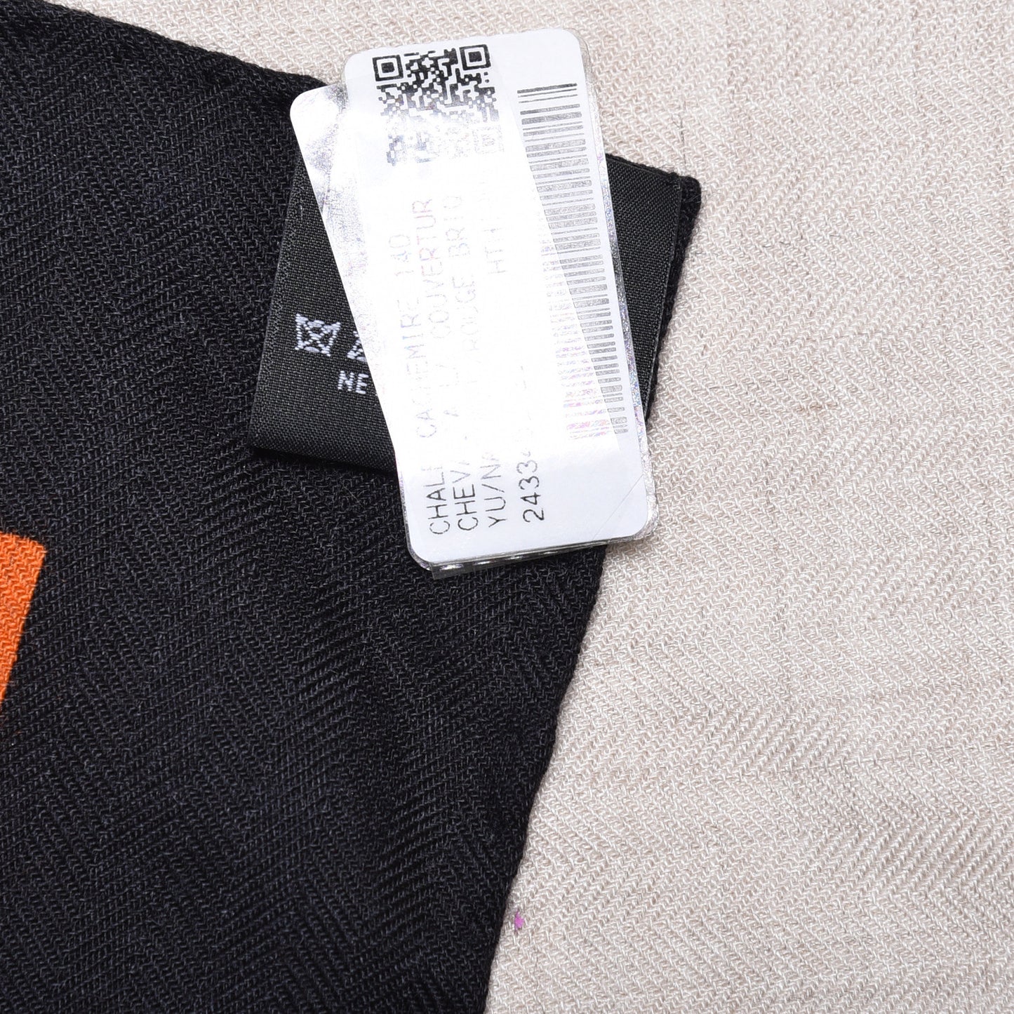 Cashmere Silk Cheval A La Couverture Shawl 140 Naturel Rouge Brique