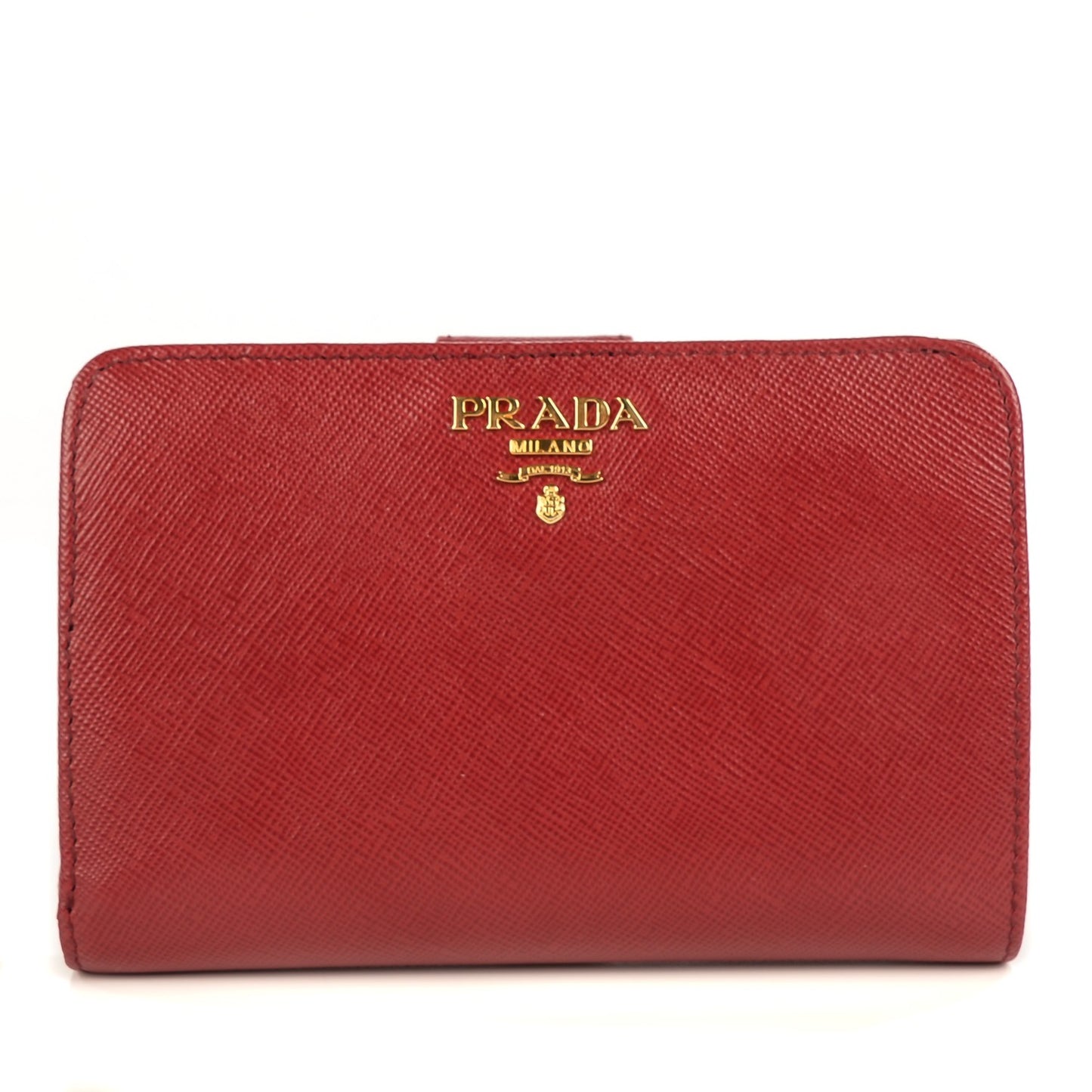 Saffiano Metal Compact Wallet Rubino