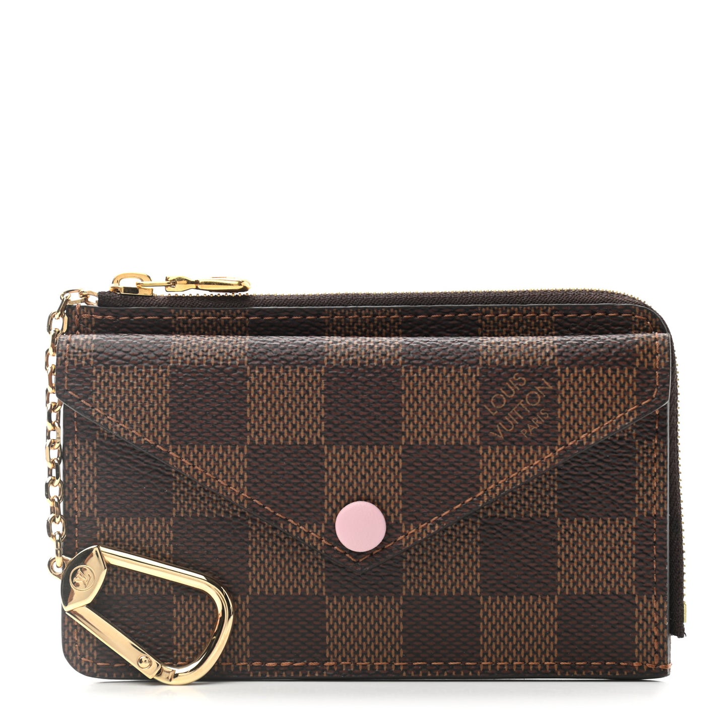 Damier Ebene Recto Verso Card Holder Rose Ballerine