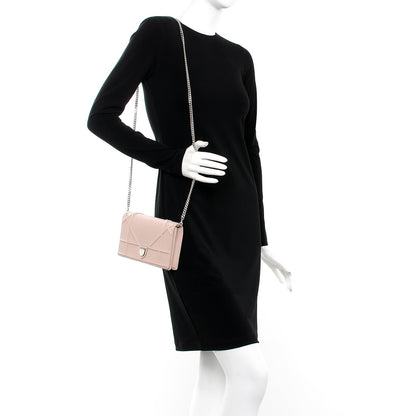 Christian Dior Grained Calfskin Diorama Wallet on Chain Pouch Rose Poudre 2 of 9
