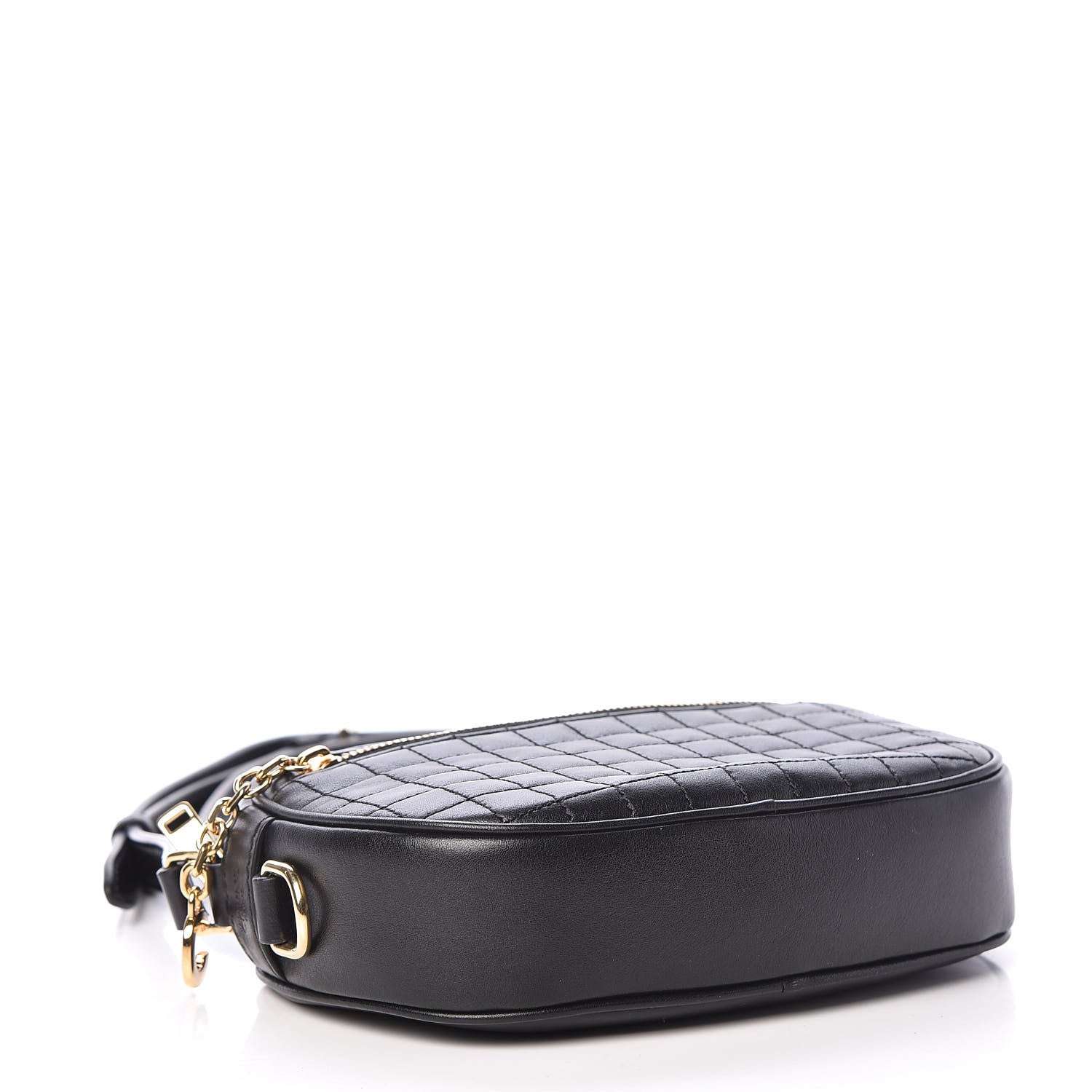 Celine Calfskin Quilted Small C Charm Bag Black 4 of 11