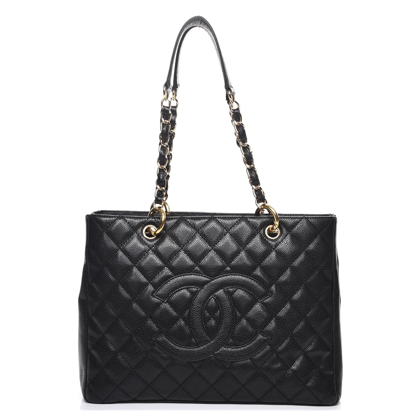 Caviar Quilted Grand Shopping Tote GST Black