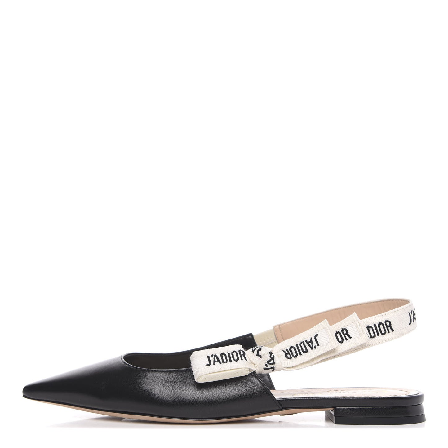 Lambskin Ribbon J'Adior Slingback Ballet Flats 38 Black