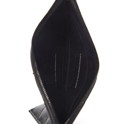 Saint Laurent Grain De Poudre Chevron Monogram Bill Pouch Black 5 of 7