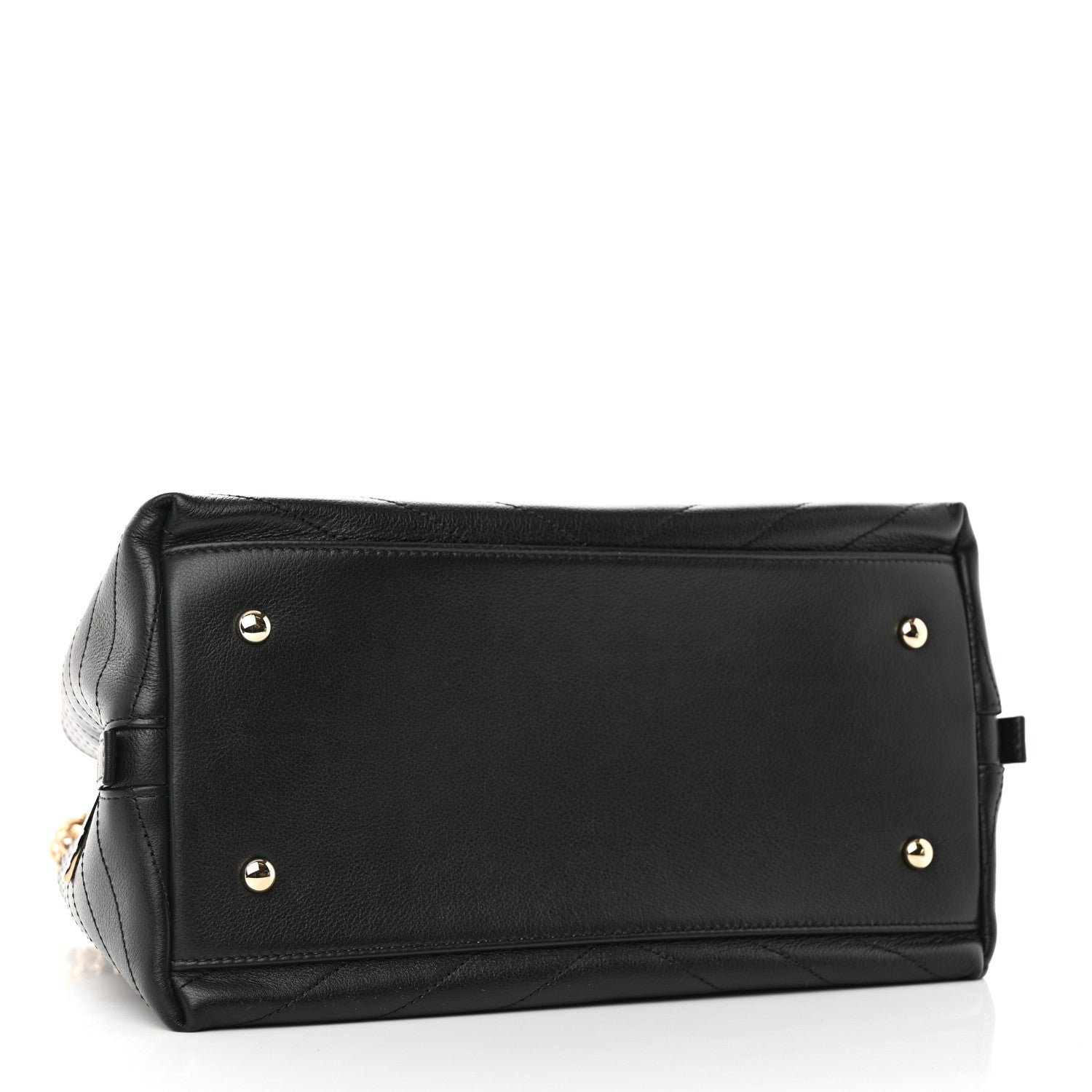 Chanel Calfskin Stitched Large Chevron Chic Shopping Bag Black 4 of 12
