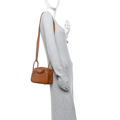 Hermes Taurillon Clemence Mini Lindy 20 Gold 2 of 9