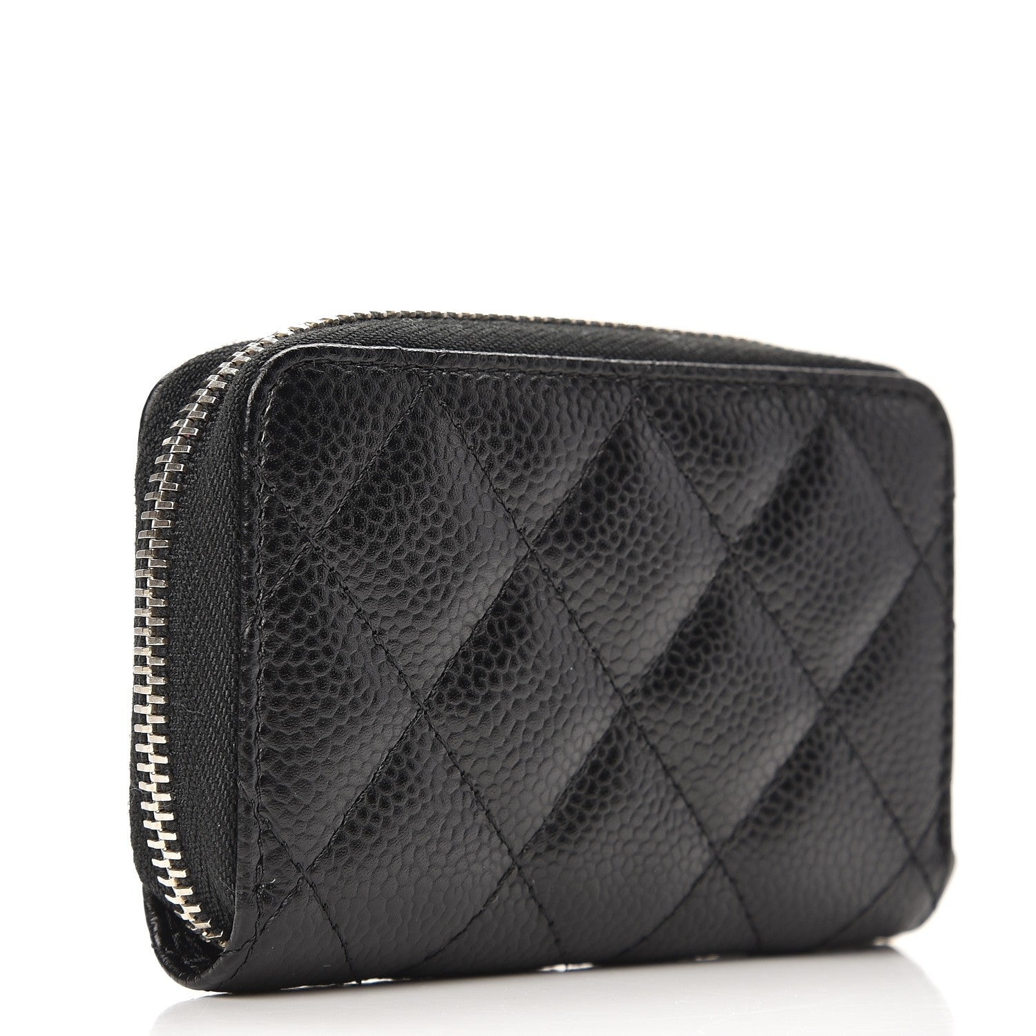 Chanel Caviar Quilted Zip Coin Purse Black 3 of 8