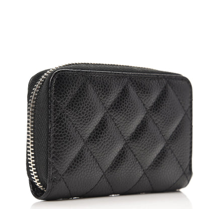Chanel Caviar Quilted Zip Coin Purse Black 3 of 8