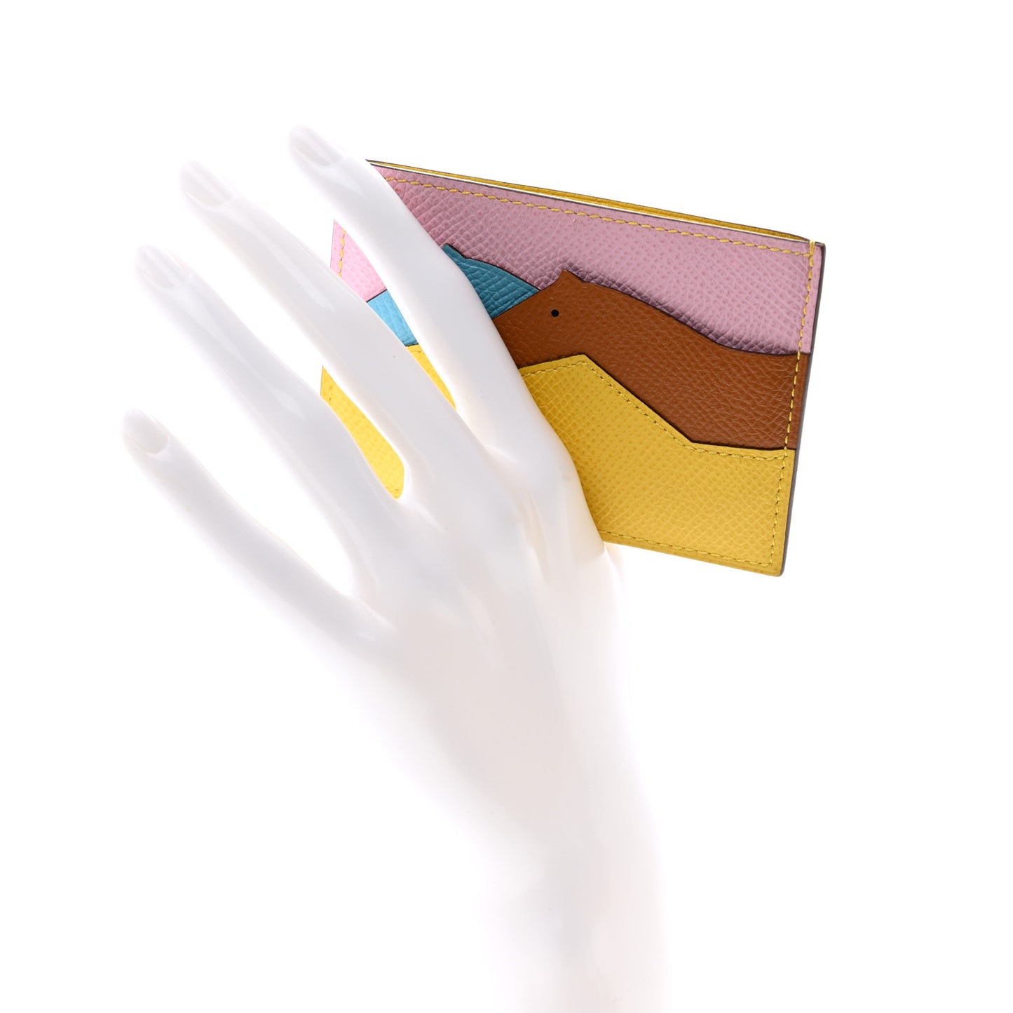 Epsom Les Petits Chevaux Card Holder Jaune De Naples Mauve Sylvestre Gold Bleu Du Nord
