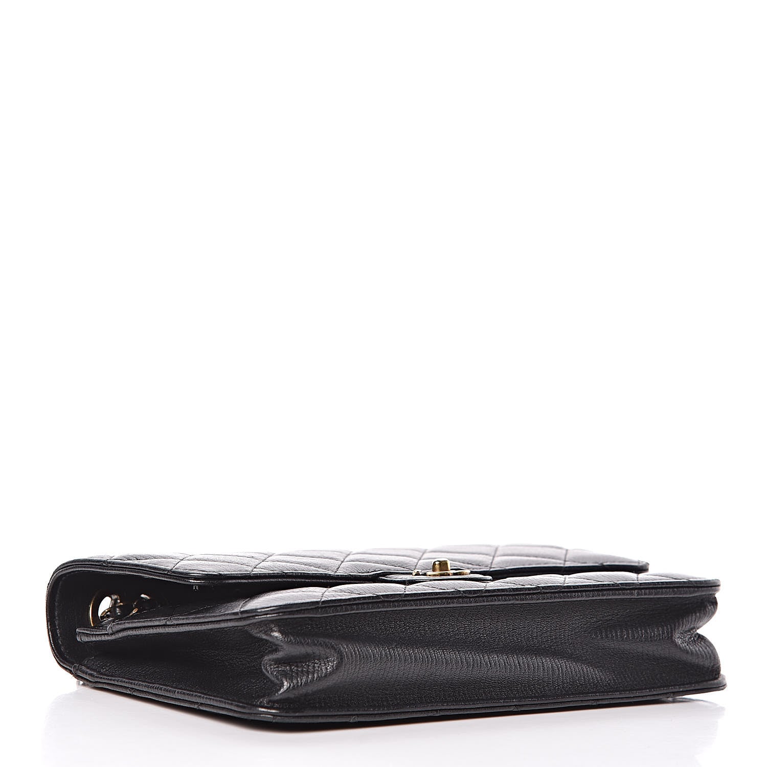 Chanel Calfskin Quilted CC Eyelet Wallet On Chain WOC Black 5 of 17