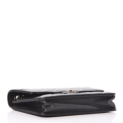 Chanel Calfskin Quilted CC Eyelet Wallet On Chain WOC Black 5 of 17