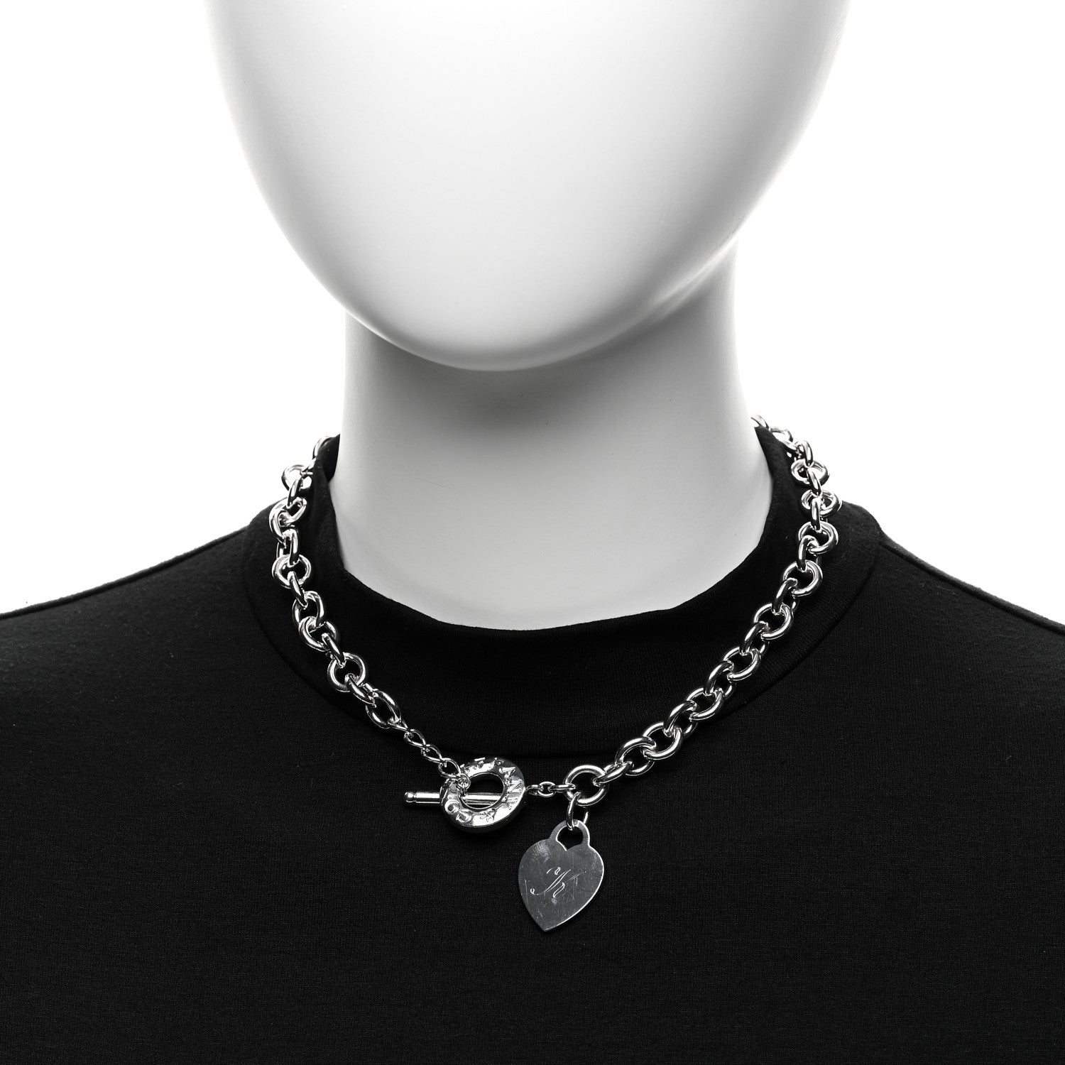 Tiffany Sterling Silver Heart Tag Toggle Necklace 2 of 5