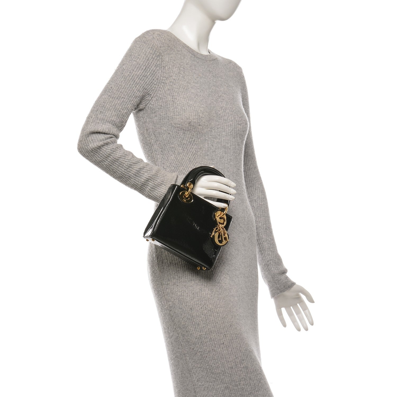 Christian Dior Patent Mini Lady Dior Black 2 of 7