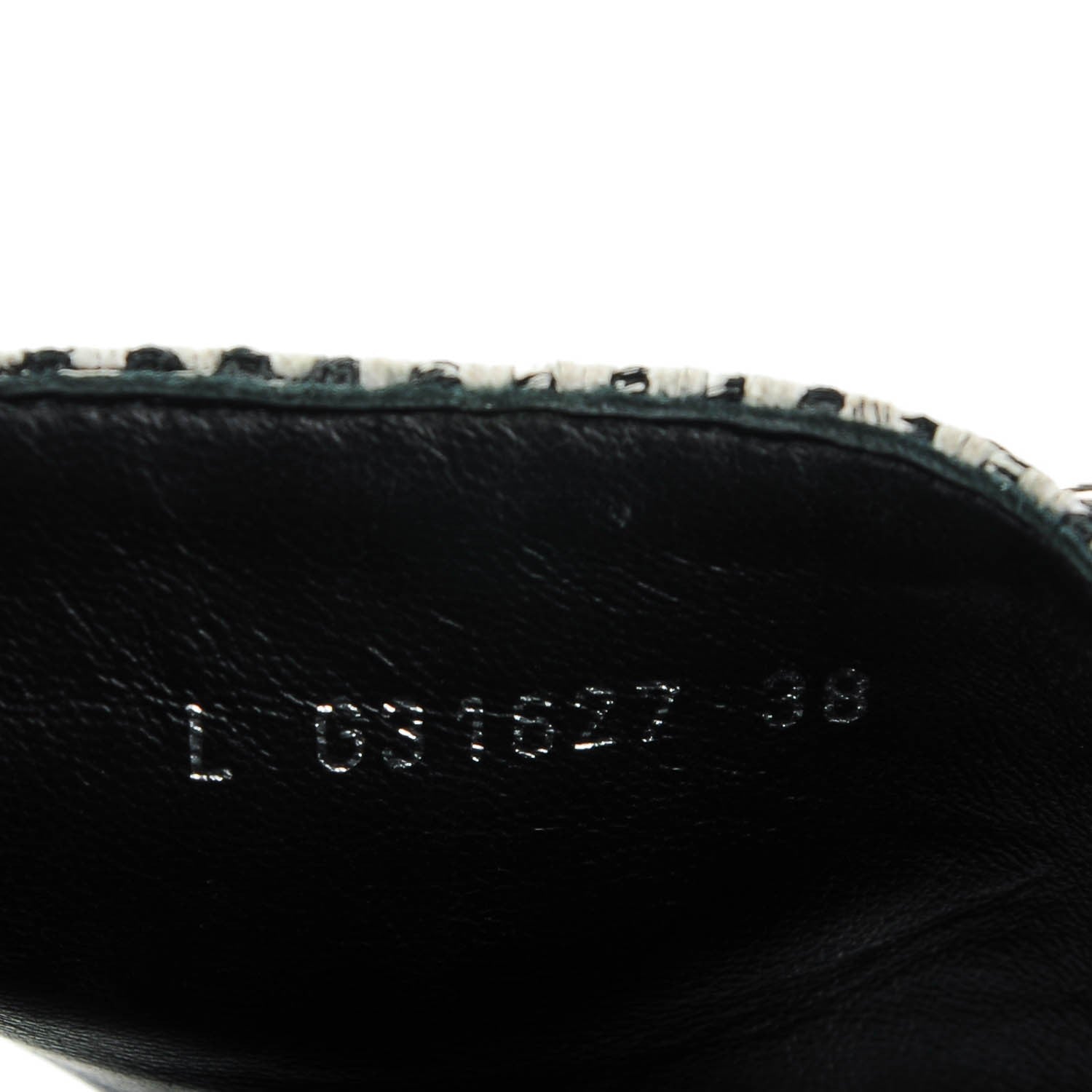 Chanel Tweed Lambskin Chain Flat Sandals 38 Black White 7 of 8