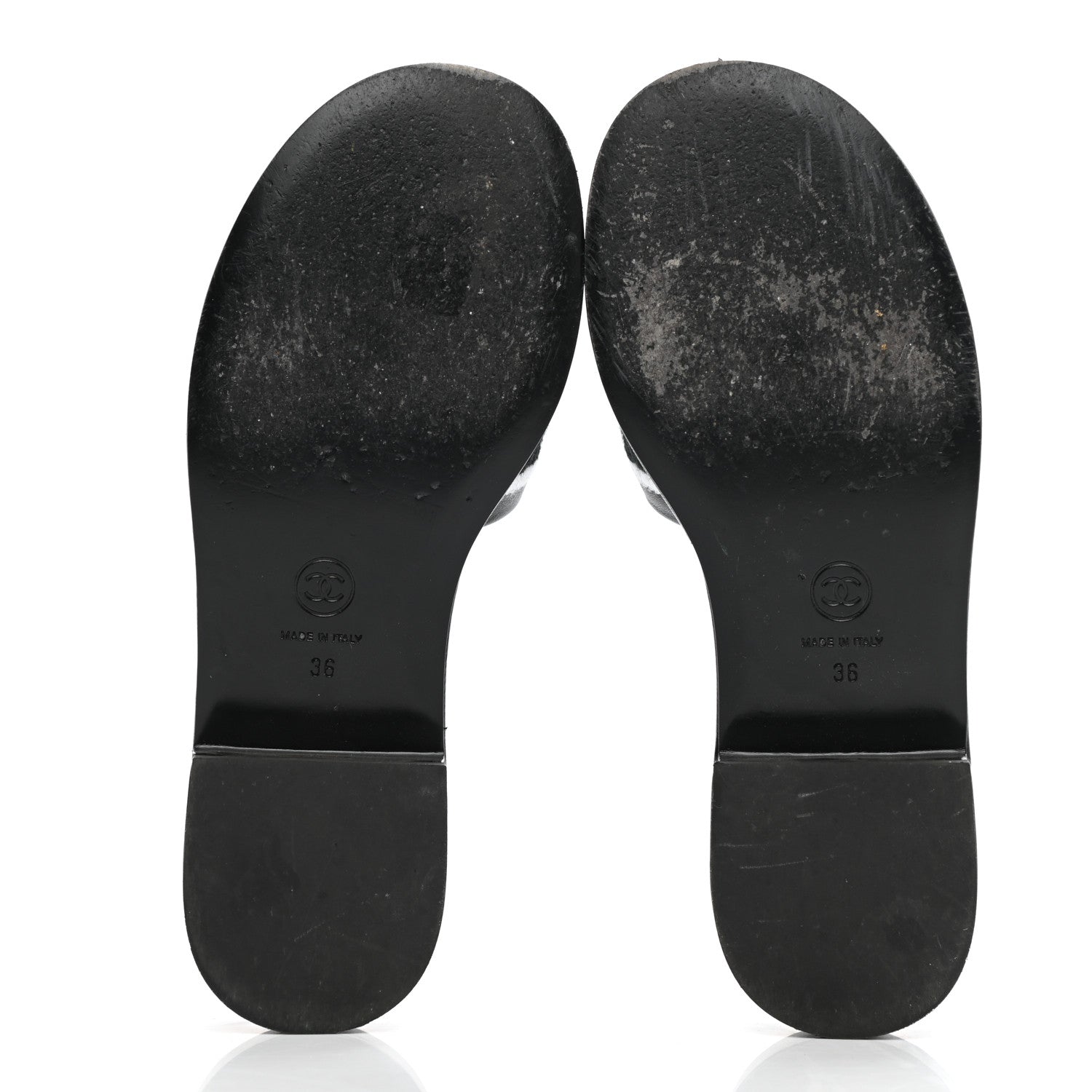 Chanel Lambskin Embroidered CC Mule Sandal 36 Black White 5 of 13