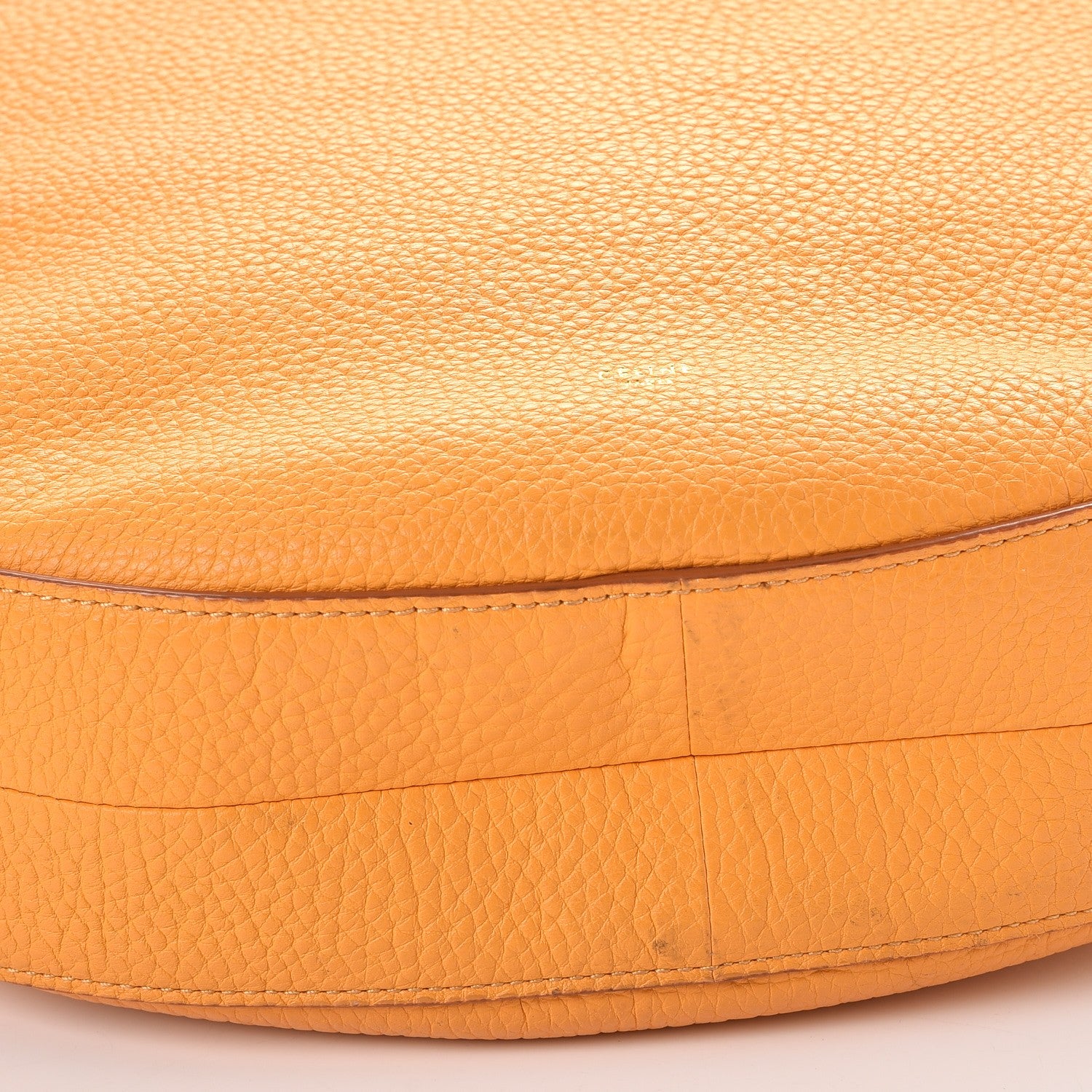 Celine Crisped Calfskin Medium Hobo Saffron 9 of 9