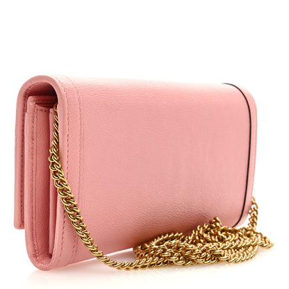 Gucci Wonka Grain Calfskin Diana Chain Wallet Wild Rose 3 of 8