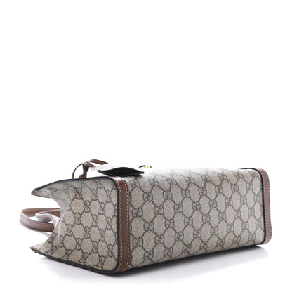 Gucci GG Supreme Monogram Calfskin Small Padlock Tote Beige Ebony Tuscany 3 of 10