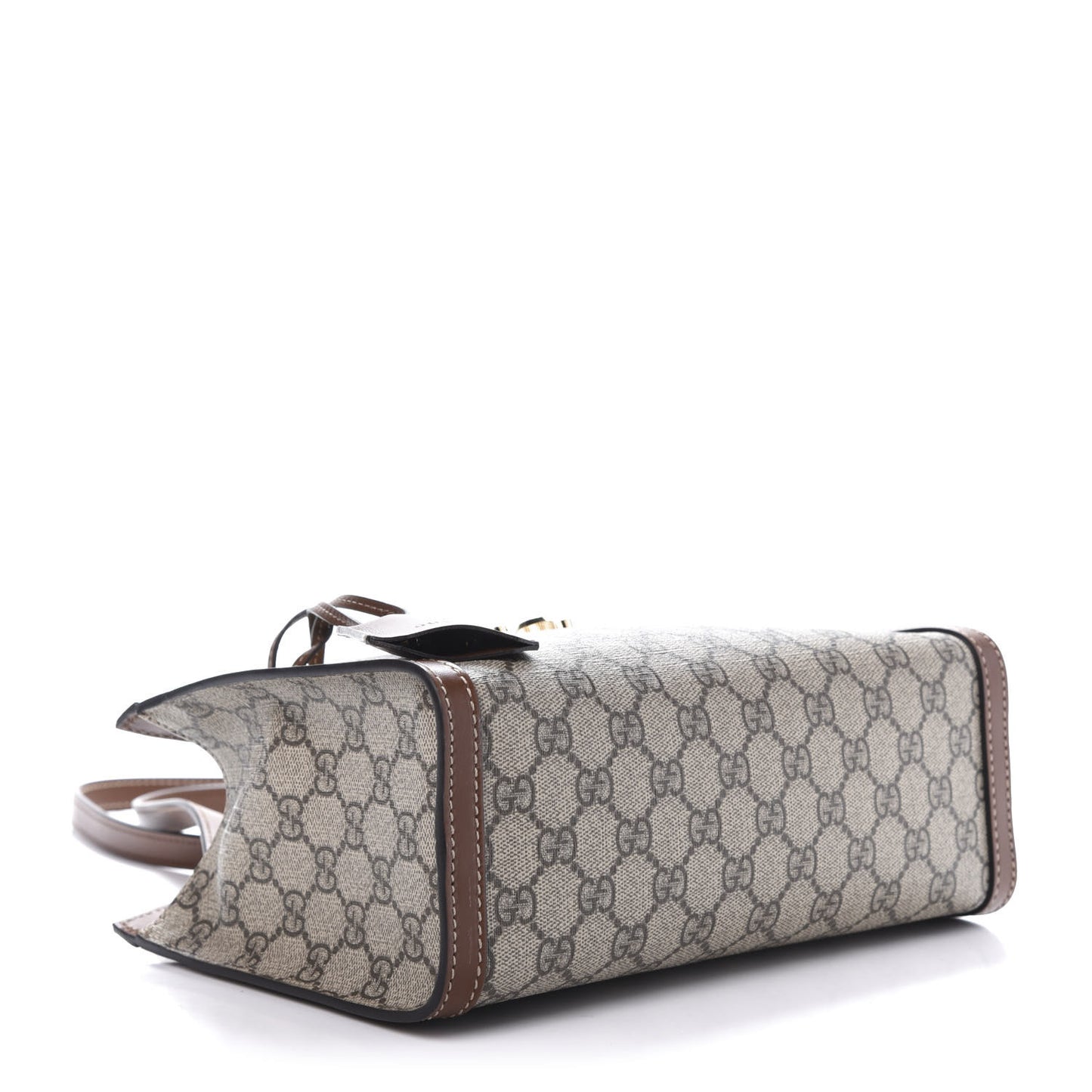 GG Supreme Monogram Calfskin Small Padlock Tote Beige Ebony Tuscany
