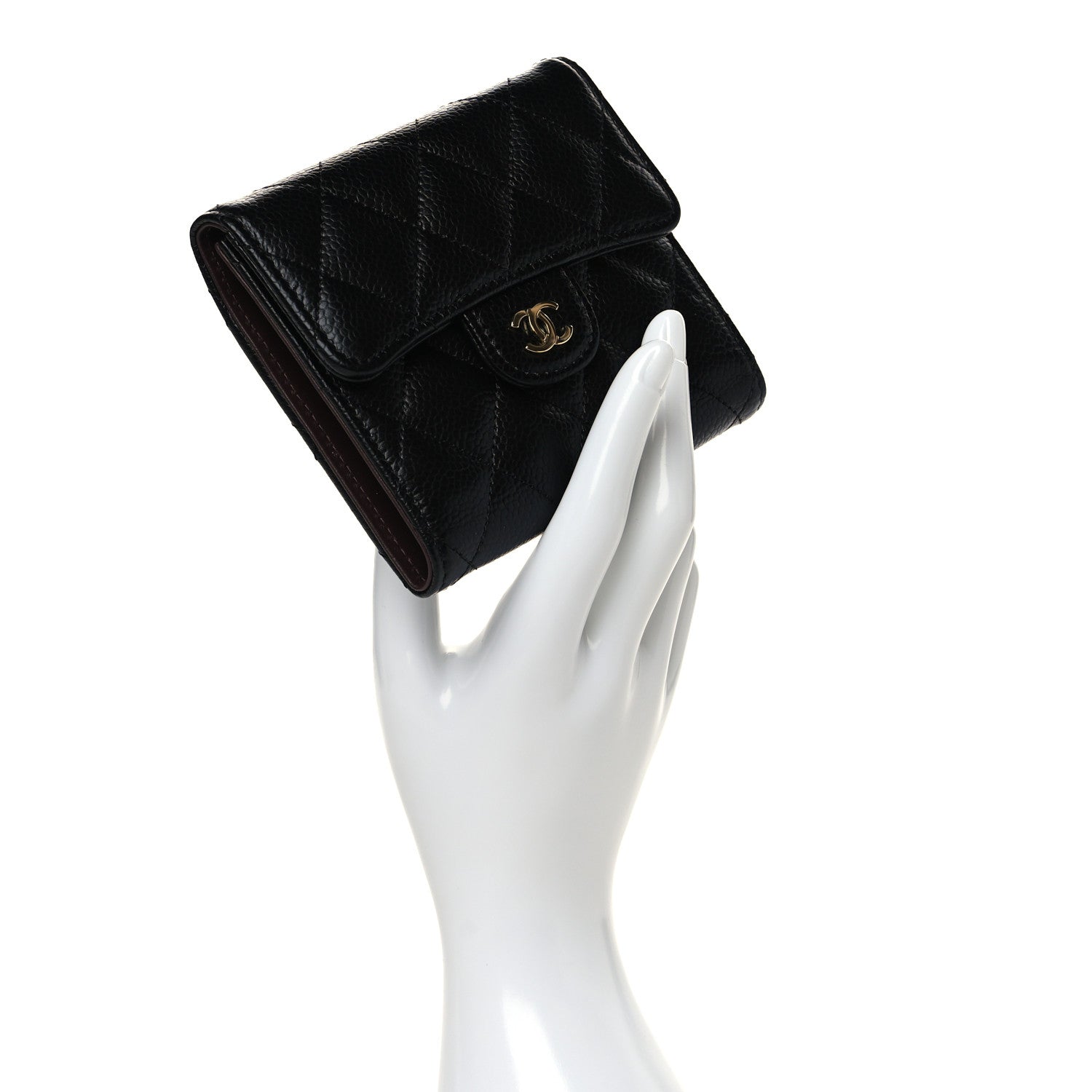 Chanel Caviar Quilted Compact Flap Wallet Black 2 of 9