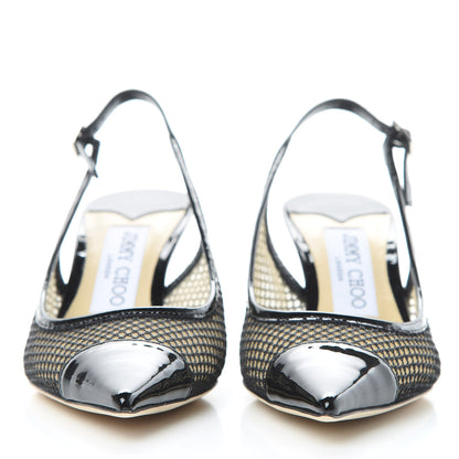 Jimmy Choo Patent Sporty Mesh Anika 65 Pumps 35 Black 2 of 9
