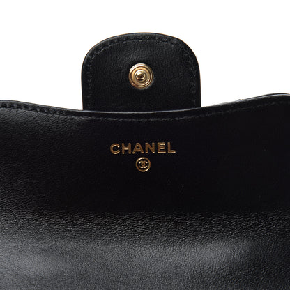 Chanel Lambskin Quilted Top Handle Flap Coin Purse With Chain Black 6 of 9