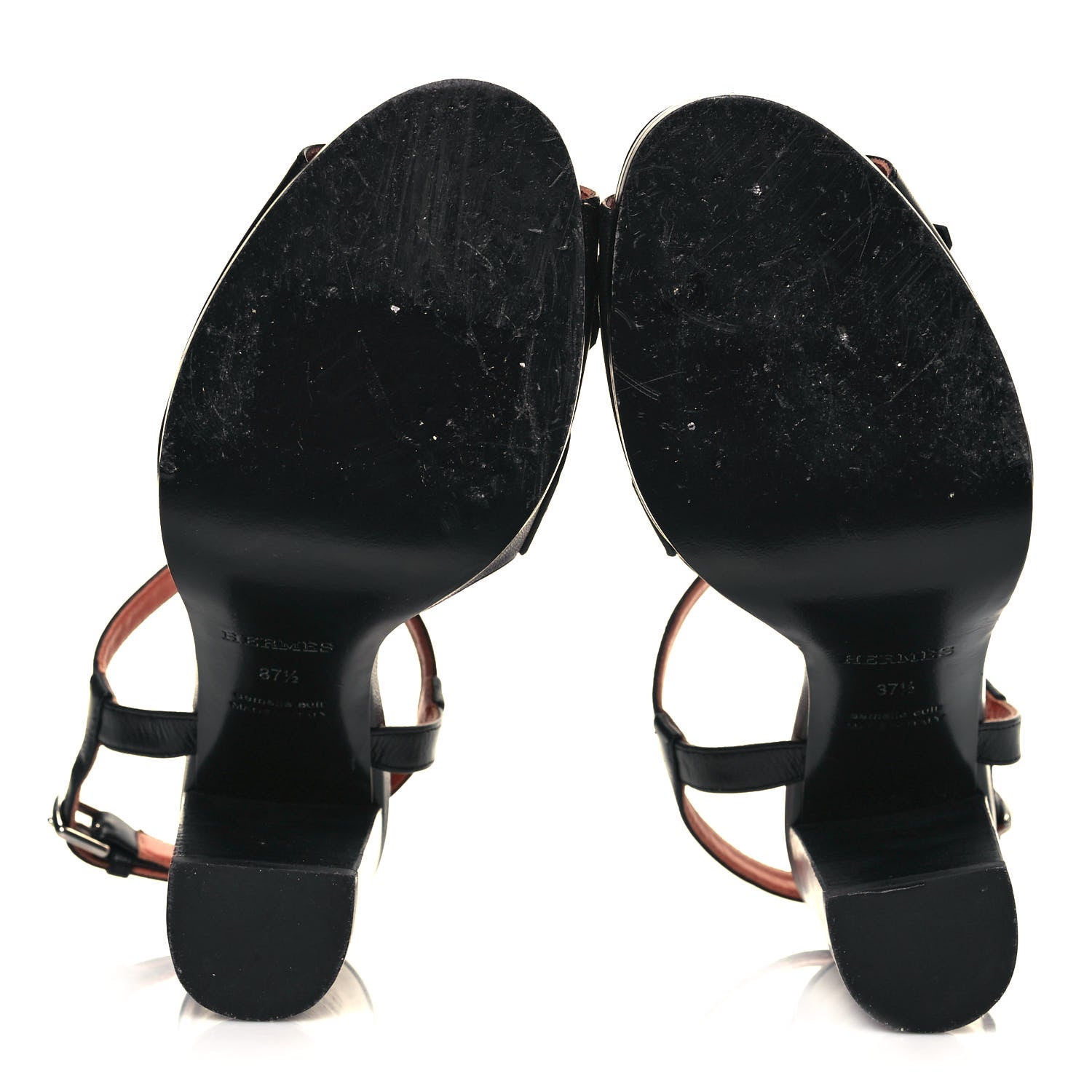 Hermes Goatskin Alesia Sandals 37.5 Black 5 of 8