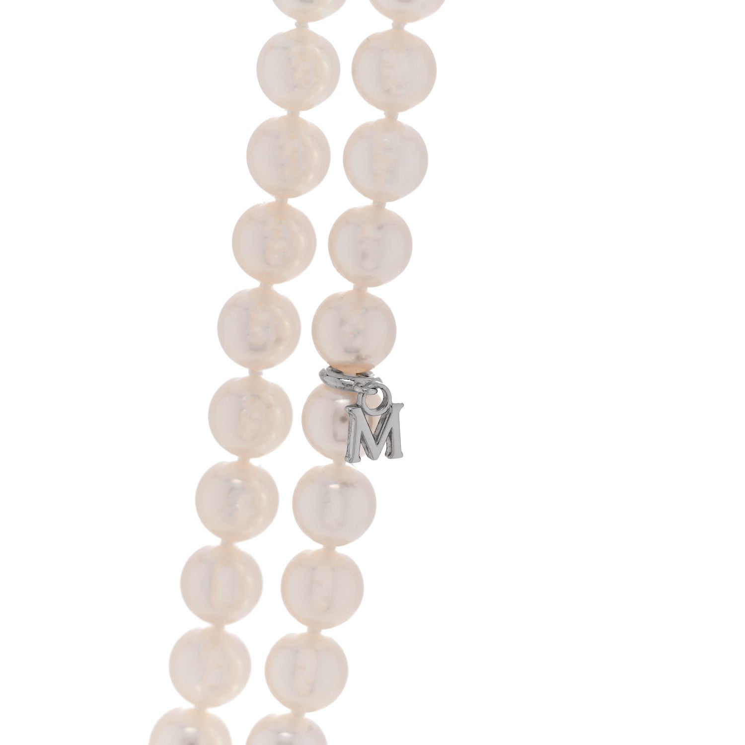 Mikimoto 18K White Gold Diamond Akoya Cultured Pearl 6.5-7mm Double Strand Necklace 5 of 7