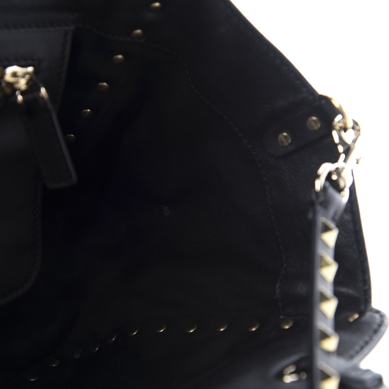Valentino Garavani Vitello Small Rockstud Tote Black 9 of 11