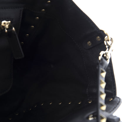 Valentino Garavani Vitello Small Rockstud Tote Black 9 of 11