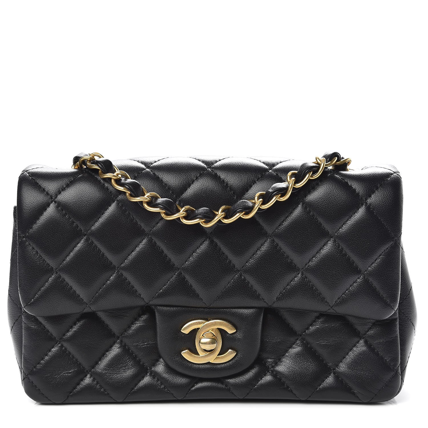 Chanel Lambskin Quilted Mini Rectangular Flap Black 1 of 11