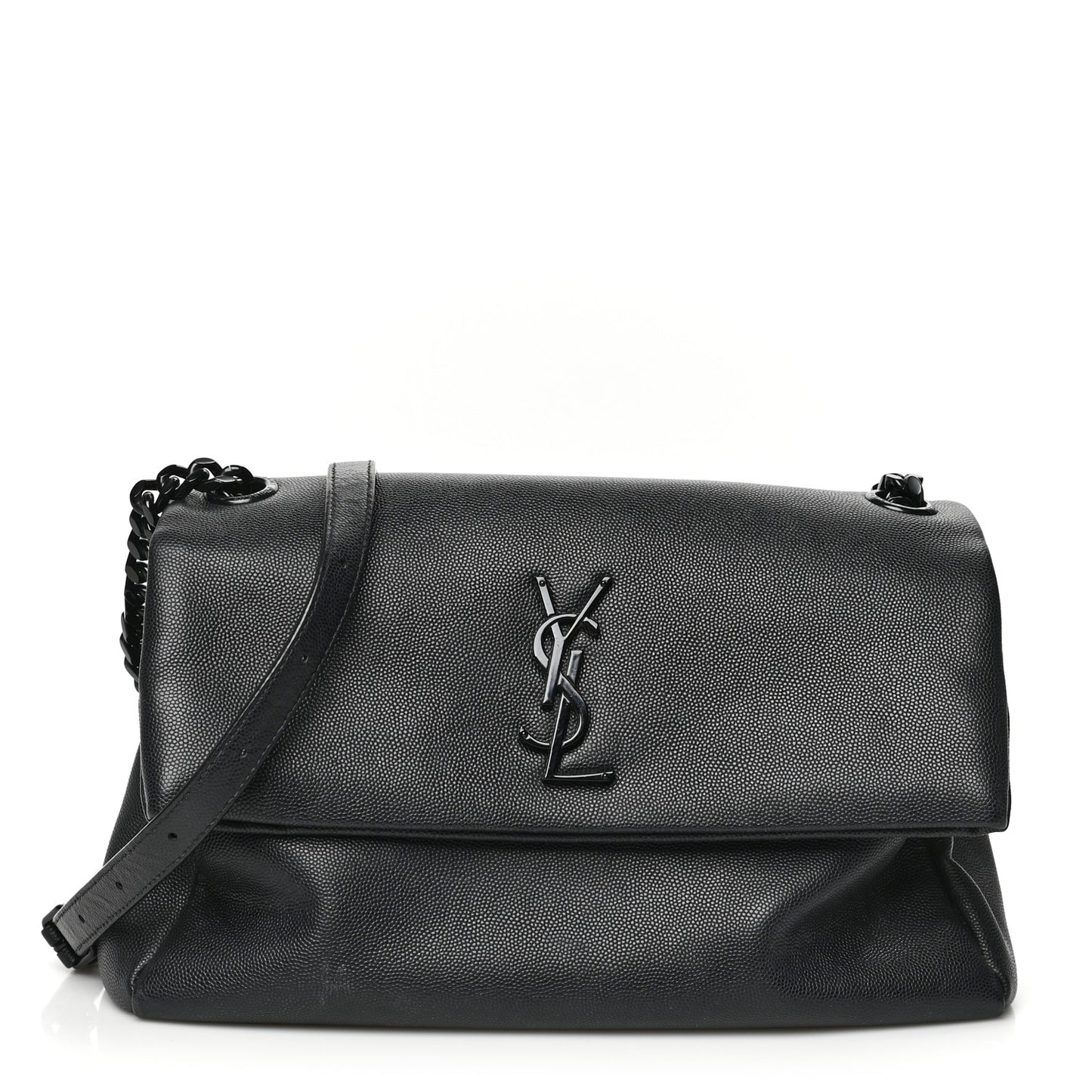 Grain De Poudre Medium West Hollywood Monogram Fold-Over Black