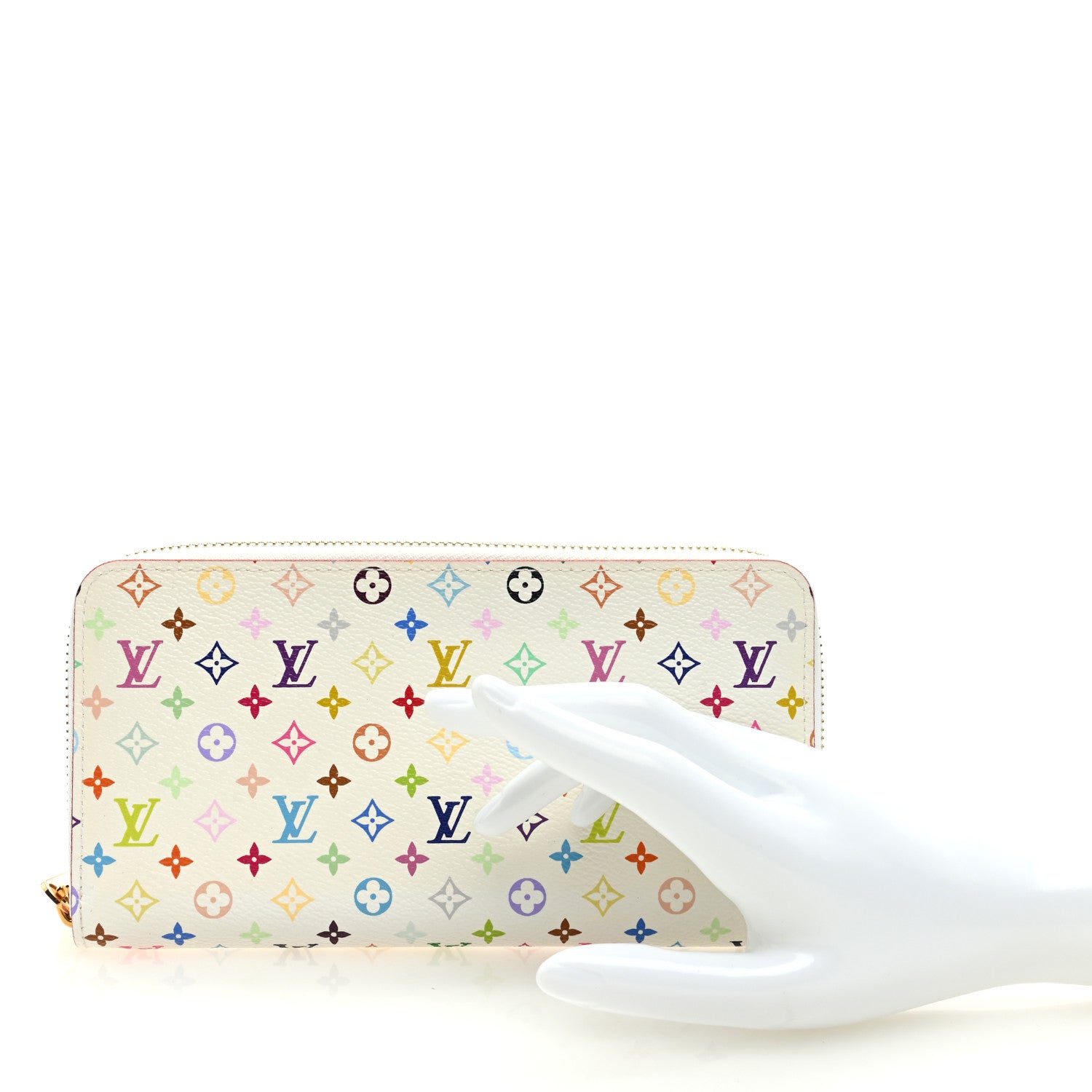 Louis Vuitton Monogram Multicolor Zippy Wallet White Litchi 2 of 6