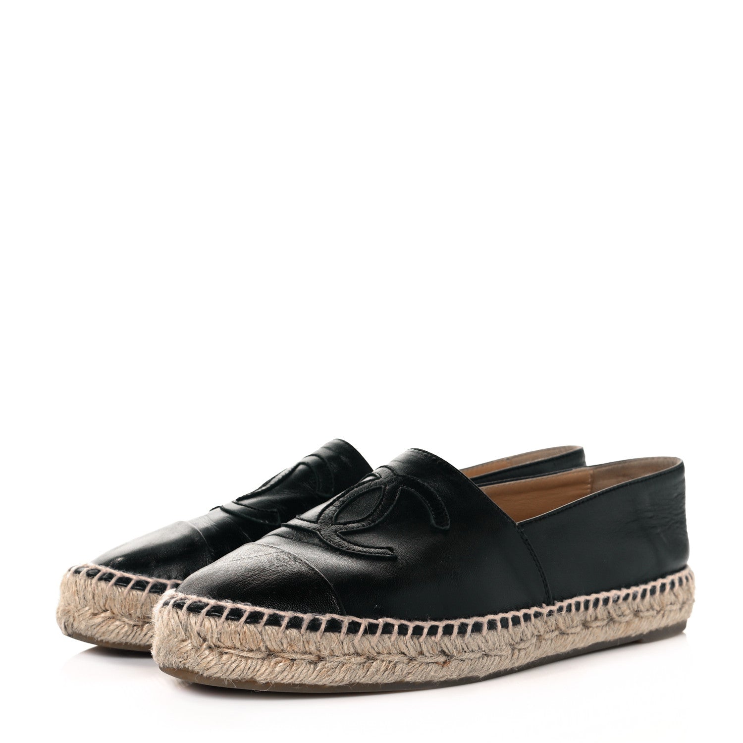 Chanel Lambskin CC Espadrilles 38 Black 3 of 9
