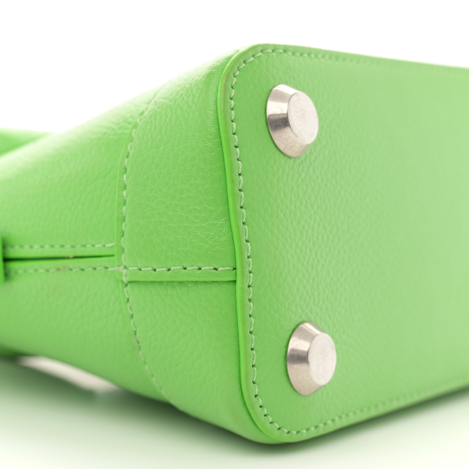 Balenciaga Grained Calfskin Logo XXS Ville Top Handle Bag Light Green Fuchsia 7 of 11
