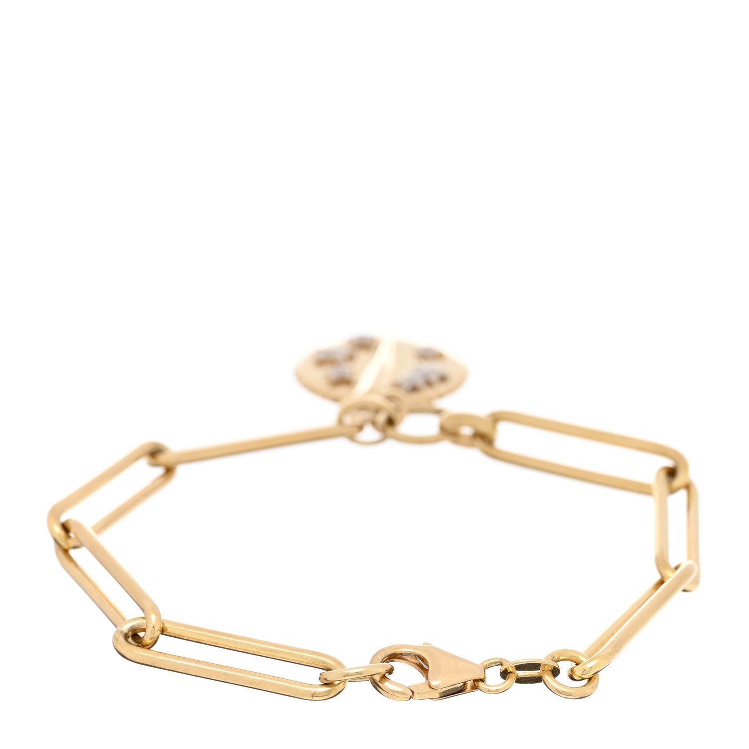 Foundrae 18K Yellow Gold Diamond Baby Resilience Medallion Extended Clip Chain Bracelet 2 of 4