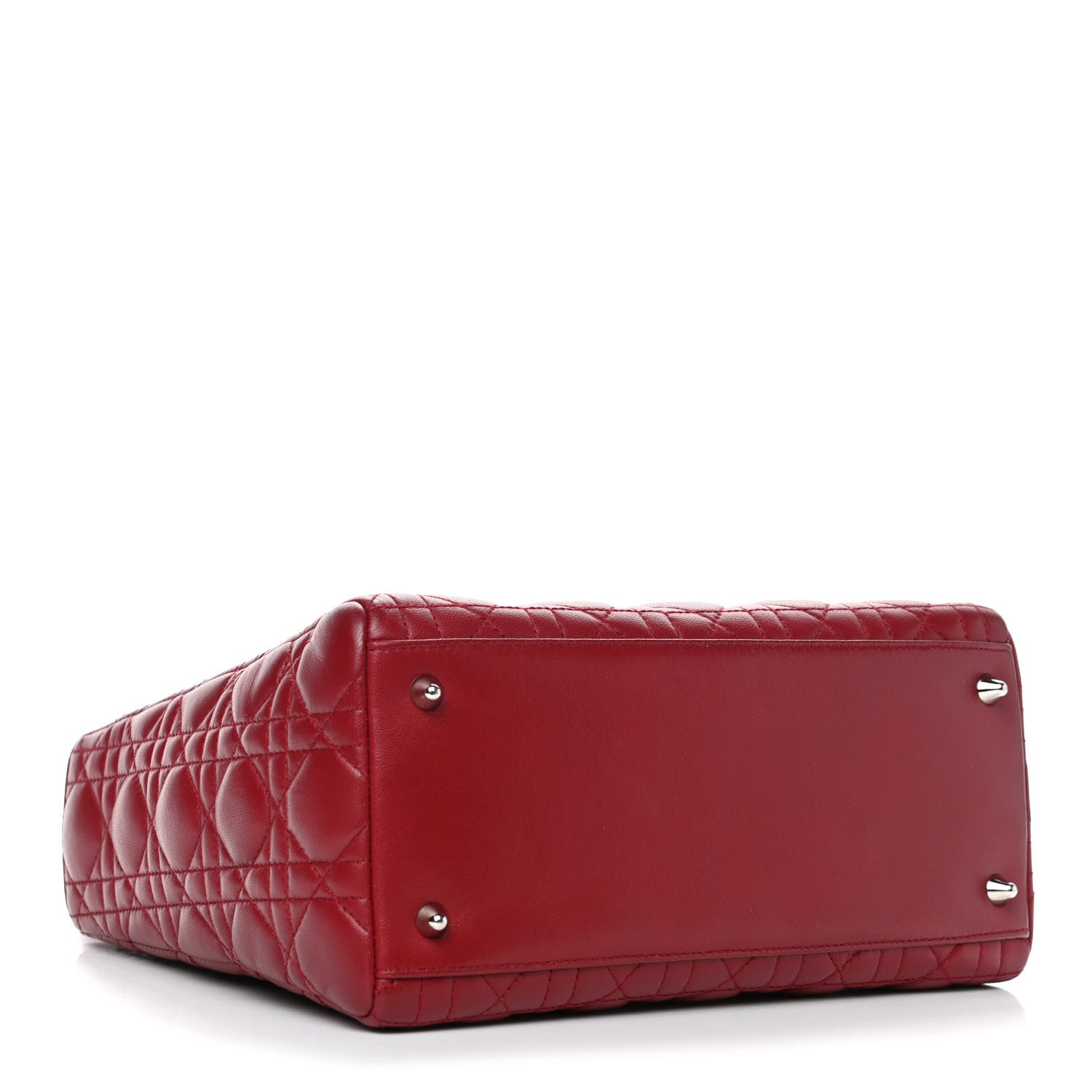 Christian Dior Lambskin Cannage Medium Lady Dior Red 3 of 4