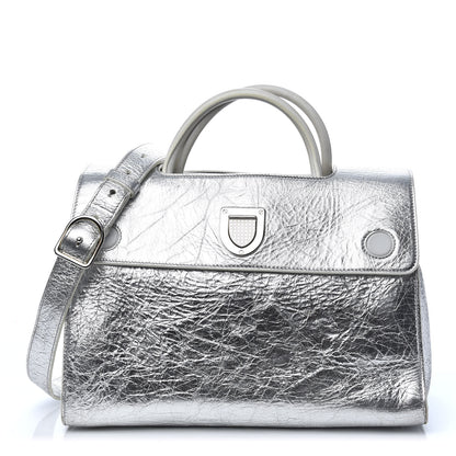 Christian Dior Metallic Calfskin Medium Diorever Flap Silver 1 of 9