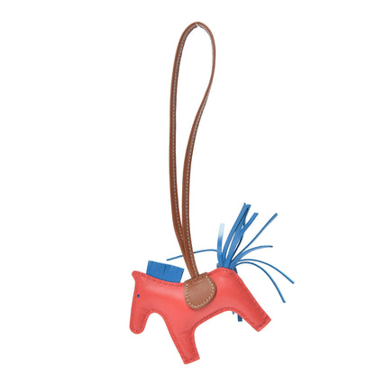 Hermes Milo Lambskin Grigri Rodeo Horse Bag Charm PM Rose Texas Bleu Zanzibar Gold 1 of 3