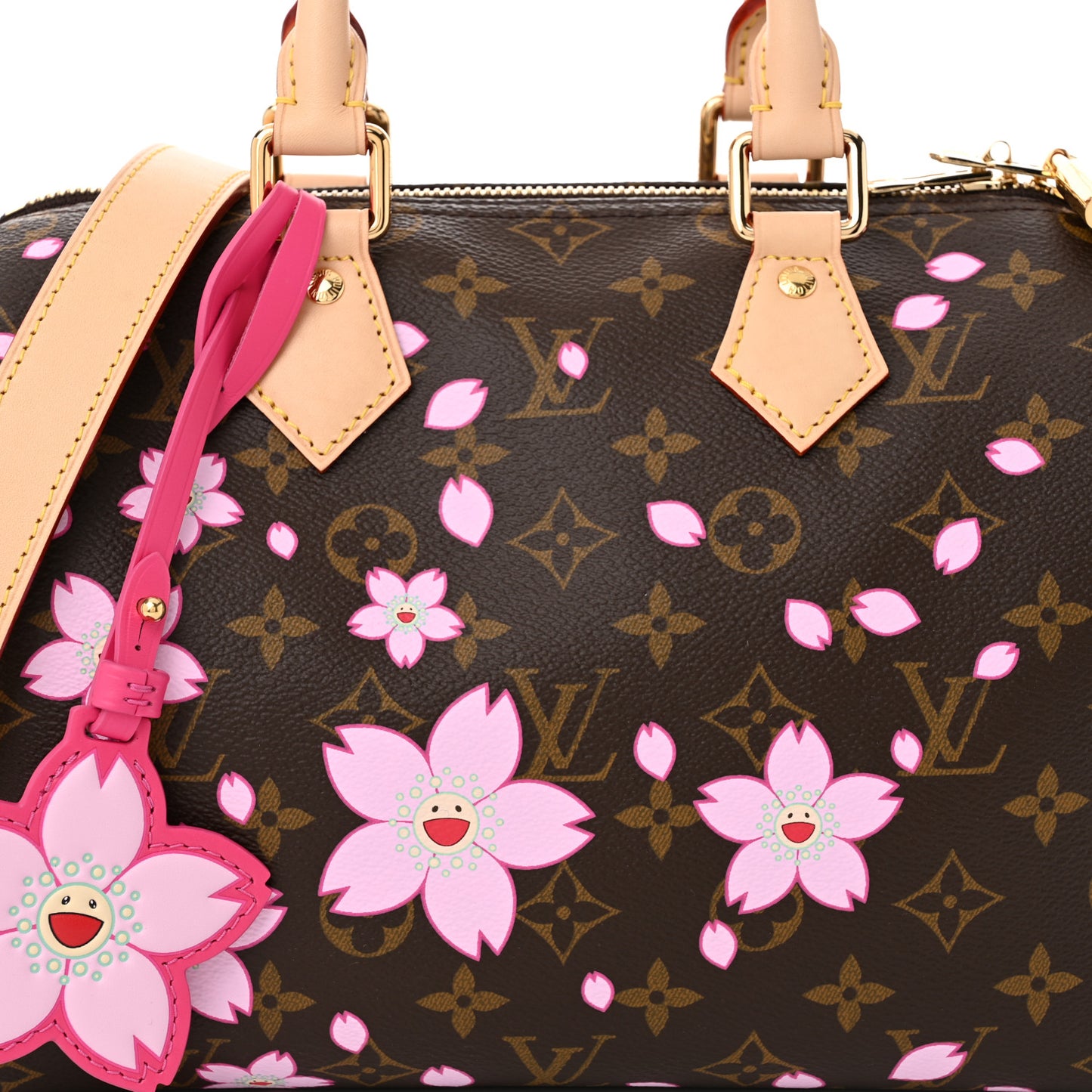 LV X TM Monogram Cherry Blossom Speedy Bandouliere 25 Sakura Brown