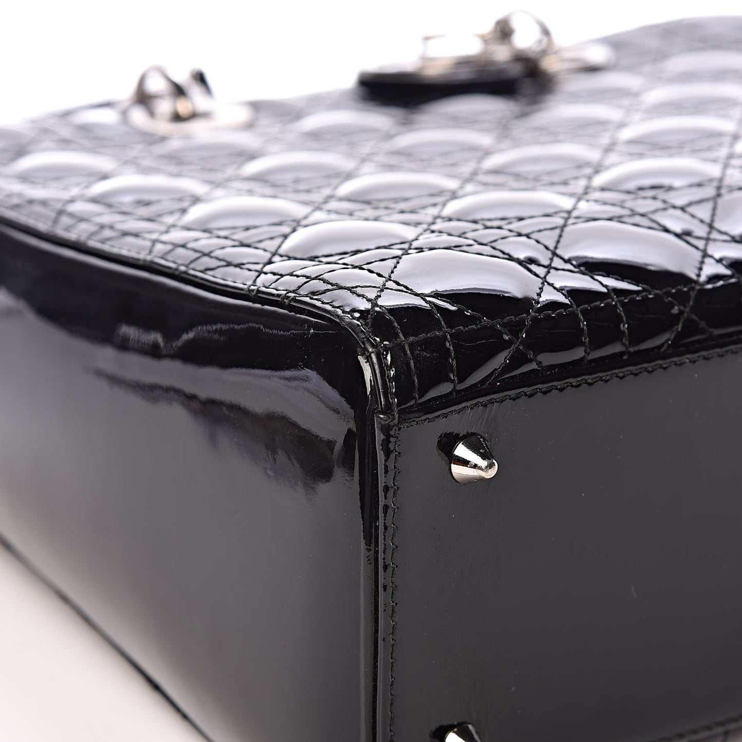 Patent Cannage Large Lady Dior Black