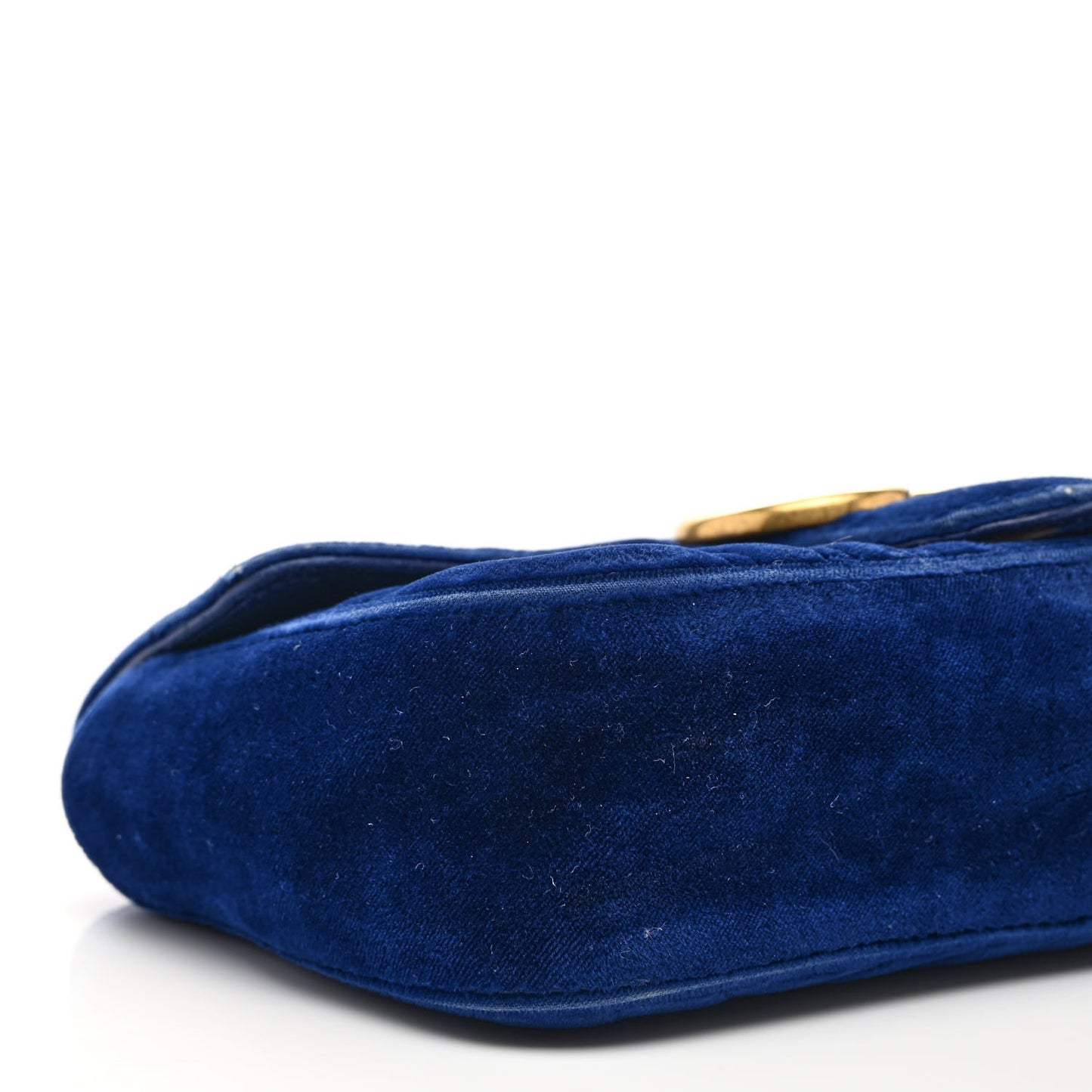 Velvet Matelasse Mini GG Marmont Shoulder Bag Cobalt Blue