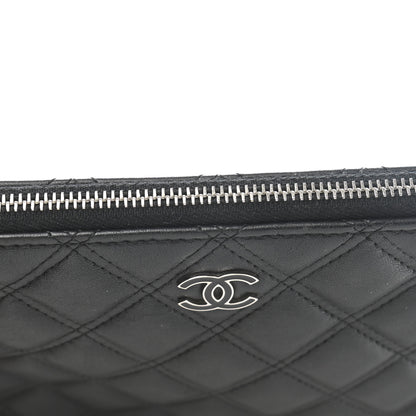 Chanel Lambskin Double Stitch Quilted Cosmetic Case Black 10 of 10