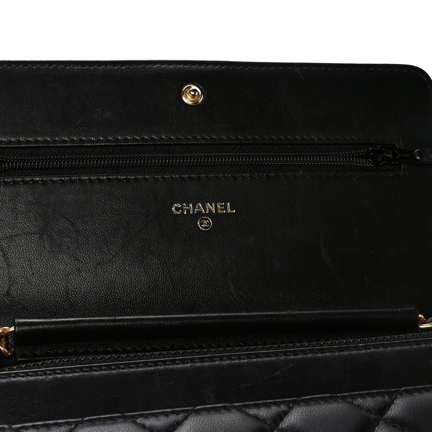 Lambskin Quilted Boy Wallet On Chain WOC Black
