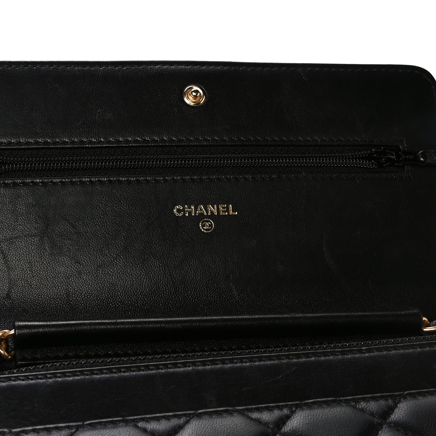 Chanel Lambskin Quilted Boy Wallet On Chain WOC Black 9 of 10