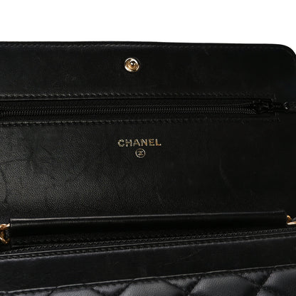 Chanel Lambskin Quilted Boy Wallet On Chain WOC Black 9 of 10